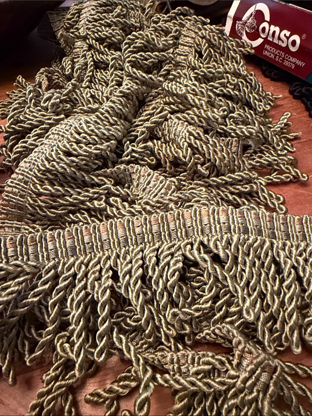 Gold Twisted Fringe Trim for Curtains and Upholstery by